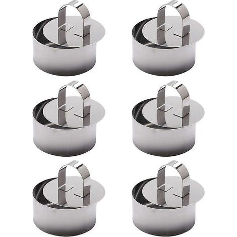 Moules à mousse (lot de 6), cercles à dessert, cercles à gâteaux adaptés à la confection de gâteaux et de puddings (1/4)