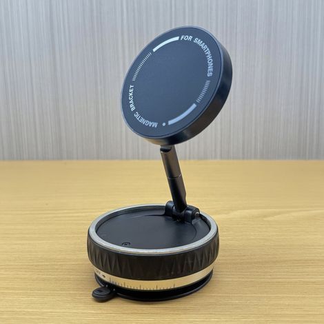 Ventouse Support Telephone Voiture Magnetique Pliable, Support Voiture avec 360°Bras Métallique, Aimant Telephone Voiture sous Vide (1/3)