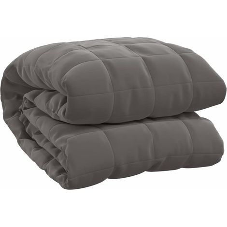 Weighted Blanket Grey 220x235 cm King 15 kg Fabric vidaXL