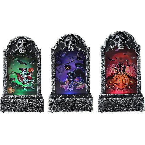Lot de 3 lampes de maison hantée pour décorations d'Halloween (1/3)