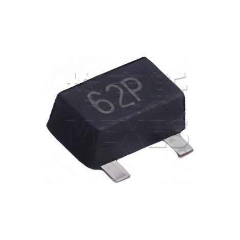Der WNM6002-3/TR MOSFET mit 62P-Siebdruckmarkierung (SOT-323), ein elektronisches Bauteil mit einem N-Kanal-MOS-Chip, wird in 5er-Sets verpackt.