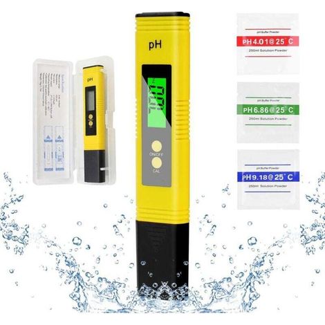 Tragbares professionelles pH-Messgerät – Messbereich 0-14 pH – Genauigkeit ±0,01 pH – Hintergrundbeleuchtetes LCD-Display für Aquarien und Schwimmbäder (1/4)