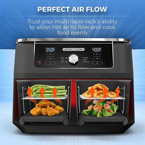 Grille pour friteuse à air chaud double, déshydrateur alimentaire en acier inoxydable, grille à toast, accessoires pour friteuse à air chaud. (1/5)