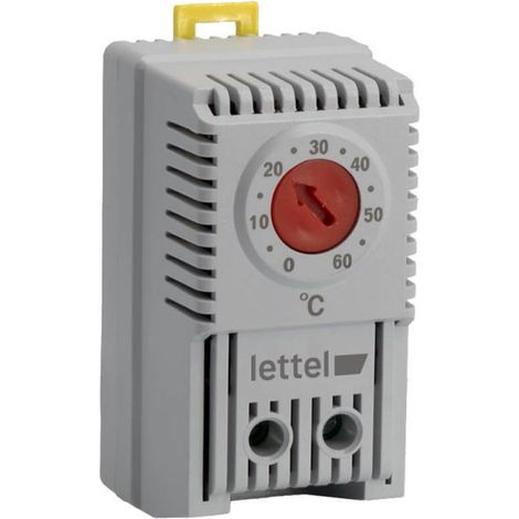 LETTEL - Thermostat de chauffage NF pour régulation d'armoire électrique 0-60°C - GTA-THR-0-60 (1/2)