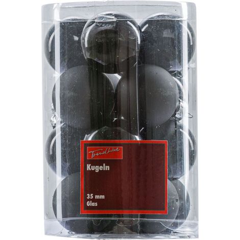 TrendLine Weihnachtskugeln aus Glas Ø 3,5 cm schwarz 16 Stück\n Christbaum- & Feiertagsschmuck