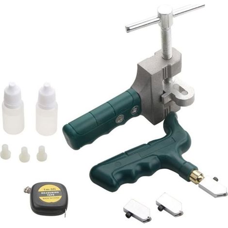 Outil de Coupe de Verre et Céramique - Diamant Professionnel Kit Manuel pour Bricolage - Coupe Carrelage et Verre (1/5)