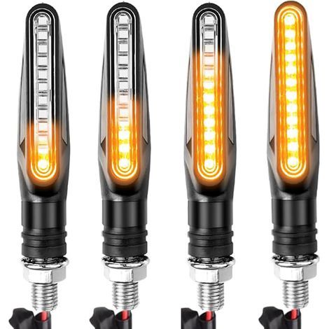 Clignotant Moto Led Homologué, 4 pièces Clignotant Led Moto,12 V Clig notant M oto,Cli gnotant M oto L ed, C lignotant, mode fluide, flexible et haute résistance pour scooter quad cruiser tout-terrain (1/5)