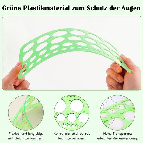 2PCS painting round template ruler-green (large circle+painting circle) (1/5)