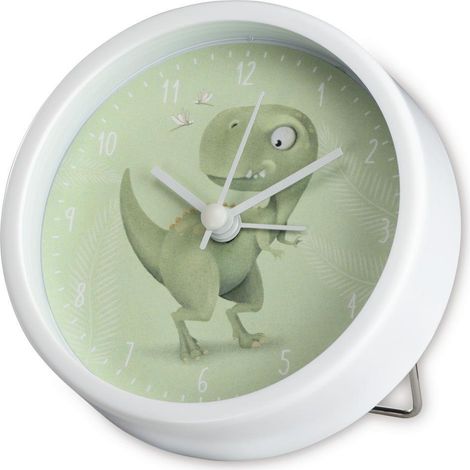 Hama Kinderwecker "Happy Dino" analog, ohne Ticken, grün