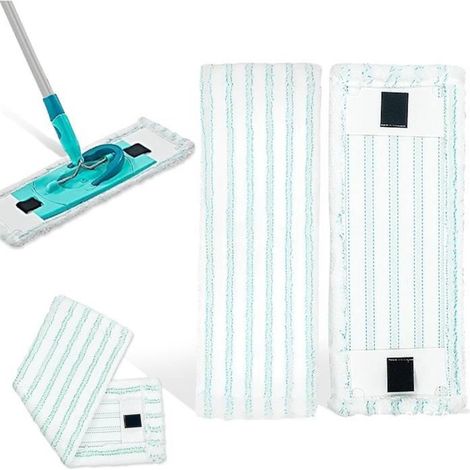 2 pièces housses de rechange en microfibre, 37x14 cm serpillières lavables, kit serpillères pour balai à franges, usage domestique quotidien (1/4)