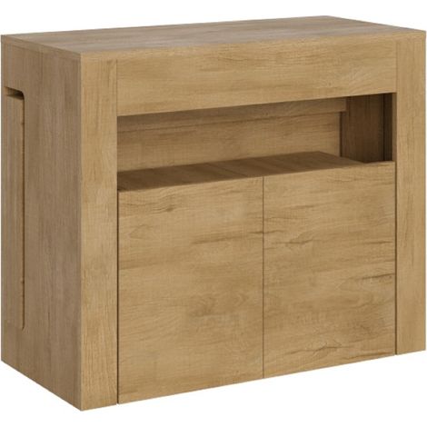 Consolle allungabile 90x42/302 cm ELIA con panca inferiore Quercia (1/3)