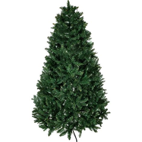 Sapin de Noël artificiel pliable de 210 cm avec base amovible, 1064 branches, en PVC et acier, vert. (1/5)