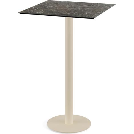 Urban mange-debout avec piètement sable + plateau HPL noir 70x70 cm - Veba