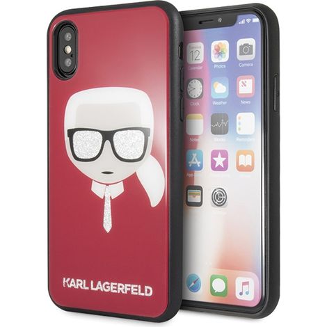 Karl Lagerfeld klhcpxdlhre iPhone X/Xsred/red Iconic Glitter Karl's Head (1/5)