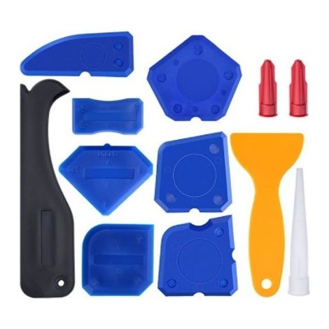 Kit de finition pour joints silicone 12 pièces, grattoirs multi-formes pour carrelage (1/4)