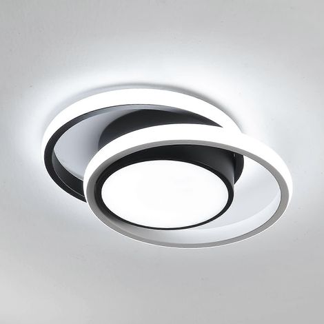 Runde LED-Deckenleuchte, 32 W, Schwarz-Weiß, 6500 K, Kaltweiß, für Schlafzimmer, Küche oder Flur