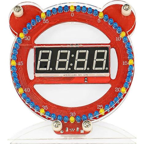 Kit électronique DIY pour horloge ours à tube LED numérique, microcontrôleur et kit de soudure. Projet de fabrication. (1/5)
