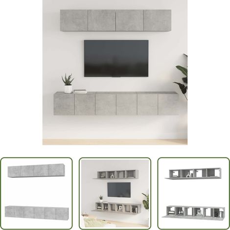 TV-Schrank Set -  5-tlg. TV-Schrank-Set Betongrau Holzwerkstoff (1/5)