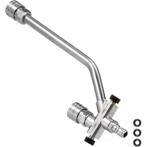 1 4inch mousse Cannon Dual raccord inoxydable acier 4000 PSI Pressure Dual Head mousse pulvérisateur Good Sealing (1/5)