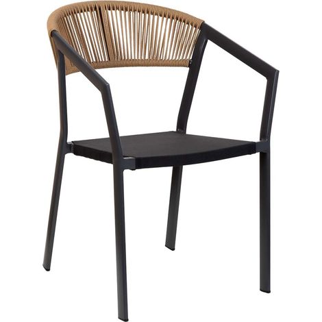 Silla de aluminio negro 57x62x78 (1/5)