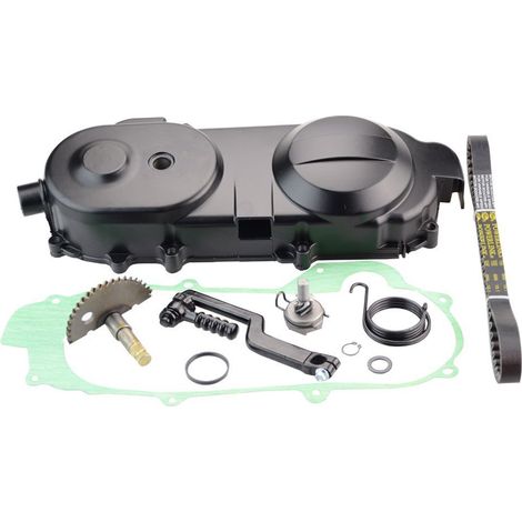 Complete repair kit for the right side cover of the GY6 50cc/100cc engine including starter shaft, starter lever, crankcase gasket, Gates belt, 669 gearbox components for motorcycle/scooter.--DTEKGAZ
