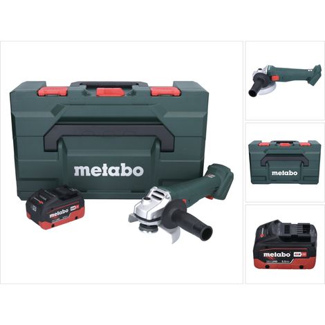 Metabo W 18 7-125 Meuleuse d'angle sans fil 18 V 125 mm + 1x batterie 5,5 Ah + metaBOX - sans chargeur