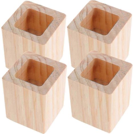 Coussinets rehausseurs en bois massif, compatibles avec les canapés et les lits, 4 coussinets carrés. (1/5)