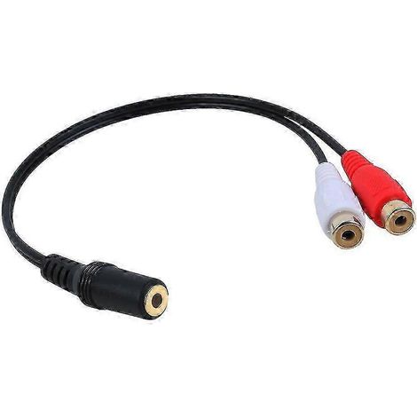 Adaptateur répartiteur audio stéréo plaqué or 3,5 mm femelle vers double femelle, 15 cm (1/4)