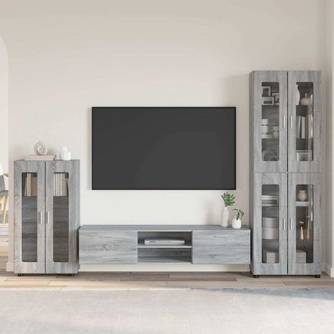 Ensemble meuble TV FLORIN 3 pcs Gris Sonoma Bois d'ingénierie vidaXL