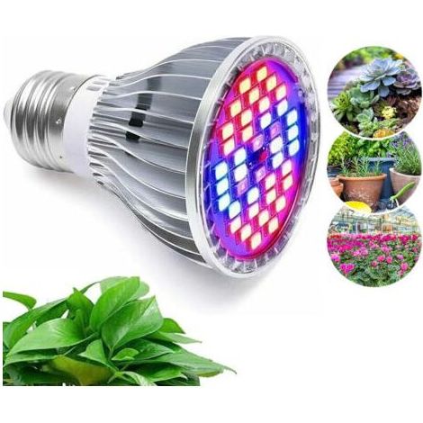 30W 40LED Élèvent La Lumière Ampoule - à Spectre Complet E27 LED Eclairage horticole Plante Ampoule pour，7 Longueur d'Onde -Applicable à Les Plantes D'intérieur , Jardins , Aquarium ,Serre Hydroponiqu (1/4)