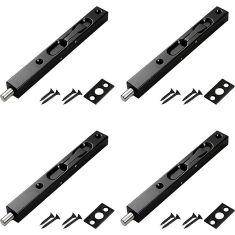 Lot de 4 Loquets Coulissants Cachés Noir pour Verrou de Sécurité (1/5)