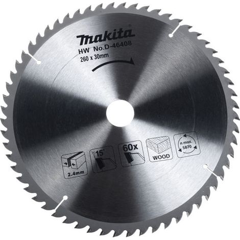 Makita D-46408 Standard-Kreissägeblatt TCT 260 x 30 mm 60T Holz
