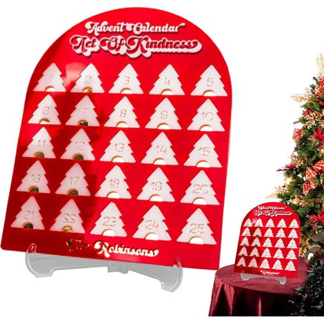 25-Tage-Countdown-Kalender fürs Zimmer Weihnachtliche Tischdekoration aus Acryl für Erwachsene, Zuhause, Partys, Wohnzimmer, Schlafzimmer, Regal, Kamin (1/5)