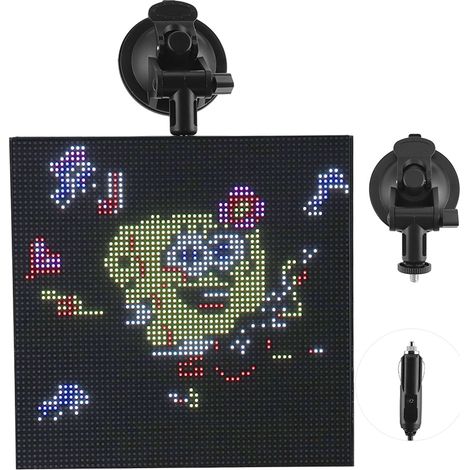 Afficheur LED émoticône animé pour vitre arrière voiture, contrôle via app iOS Android (1/5)