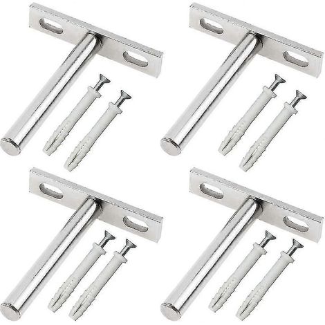 Supports métalliques pour étagère flottante 79 mm, support d'étagère flottante pour fixation murale invisible, support en bois - 4 pièces SZRH AD (1/5)