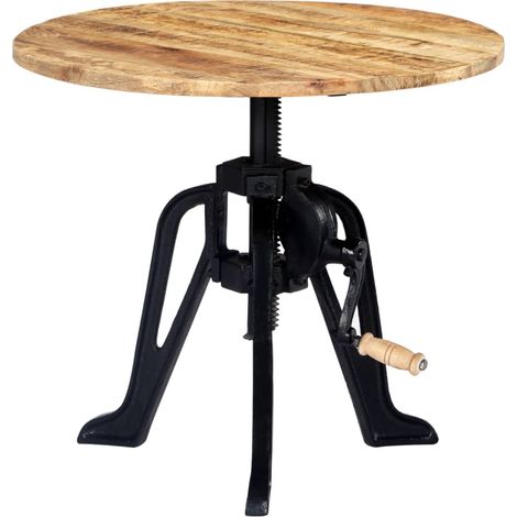 Beistelltisch 60×(46-63) cm Massivholz Mango und Gusseisen
