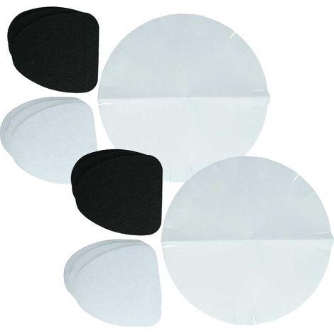 vhbw 6x filtro ai carboni attivi, 6x filtro antigrasso, 6x filtro di carta sostituisce DeLonghi 5525112800 per friggitrice - set da 18pz.