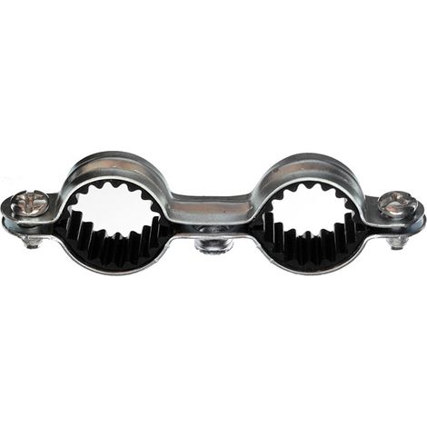 50 Colliers de fixation tube double Isophonique acier zingué 7x150 - Ø20