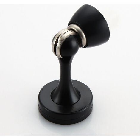 pair Lot de 2 butoirs de porte magnétiques en acier inoxydable avec fermeture douce pour porte murale robuste（Noir）
