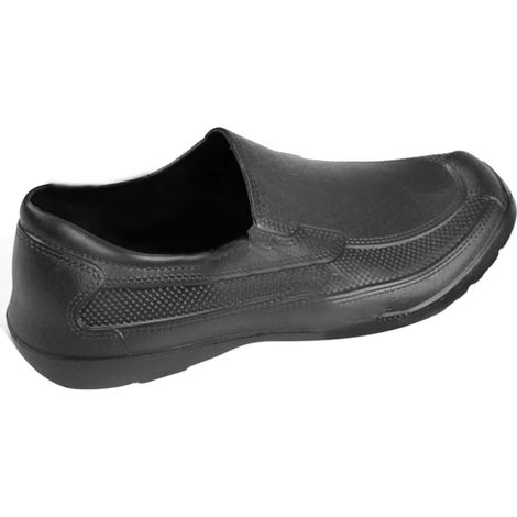 Chaussures de chef noires avec semelle épaisse en EVA imperméable et résistante à l'usure, pour le travail en intérieur et en extérieur. (1/5)