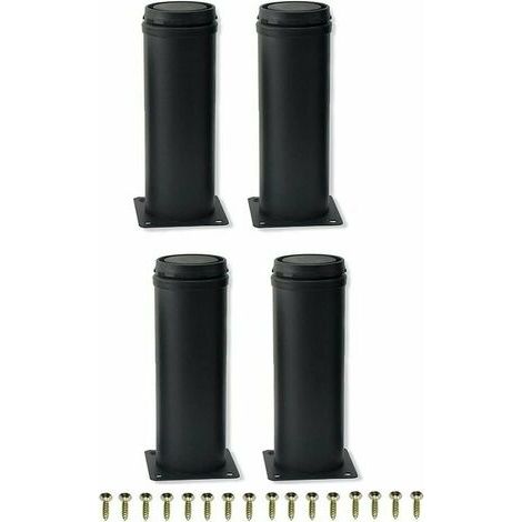 Stück 15 cm schwarzer Edelstahl verstellbare Metallmöbelbeine für Schranktischbeine Sofafüße Möbelersatzfuß, schwarz, 15 cm (1/5)