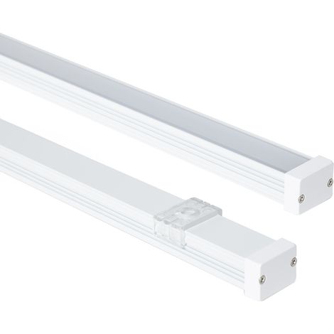 Perfil Aluminio Estanco IP65 Superficie 2m para Tira LED hasta 10 mm Blanco 2 m Semi-transparente