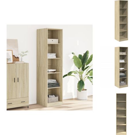 Kleiderschrank Sonoma-Eiche 50x50x200 cm Holzwerkstoff - Kleiderschrank - Kleiderschränke - Schrank - Kleidung Organizer (1/5)