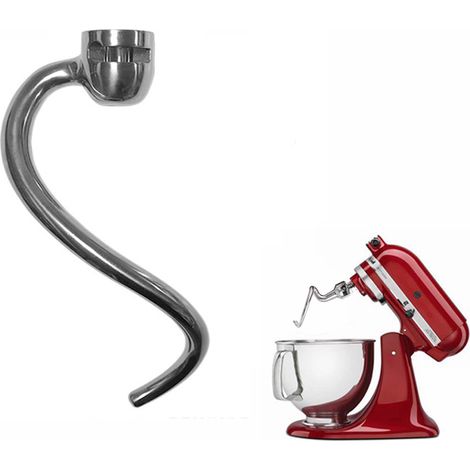 Gancio impastatore in acciaio inox compatibile con KitchenAid, pezzo di ricambio. (1/2)