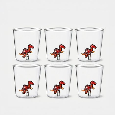 Lot de 6 verres artisanaux en verre Made in Italy Velociraptor (1/2)