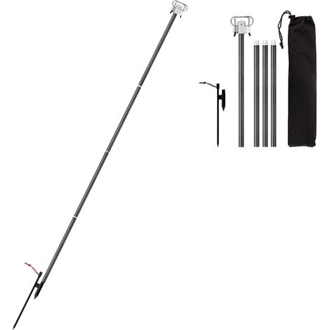 Poteau de lampe pliant de Camping Portable, support de lanterne en aluminium léger, support de suspension de lumière extérieure, bâton pour randonnée, pêche, jardin, barbecue (1/5)