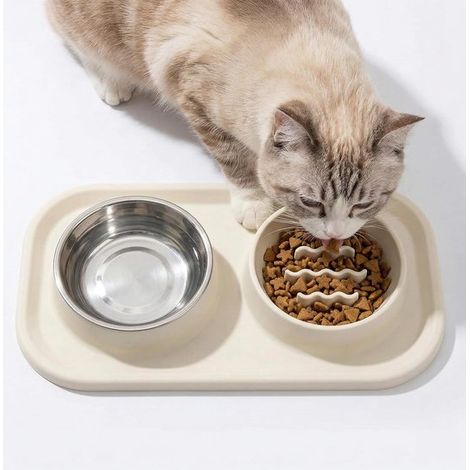 Gamelle anti-glouton - en silicone antidérapant - adaptée aux chiots - aux petits chiens et aux chats - pouvant contenir de l'eau et des aliments (1/5)