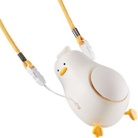Ventilatore portatile a forma di anatra，ventilatore da collo con cavo regolabile，ventilatore USB ricaricabile con 3 velocità per donne (1/2)