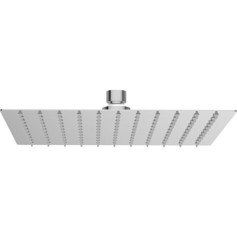 BALNEO Pomme de douche pluie argent carrée Acier inoxydable  Pommeau de douche 25 cm CASCADE (1/2)
