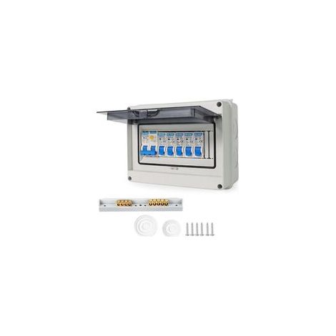 Panneau de Disjoncteur d'unité de Consommateur à 4 Voies, Boîte de Disjoncteur de Fuite,Tableau Electrique Etanch,Disjoncteurs électriques 63A,Commutateur D'air IP65